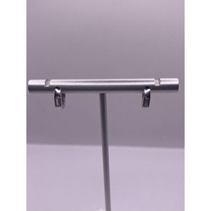 Octagon Hoop Earrings With Rectangle CZ